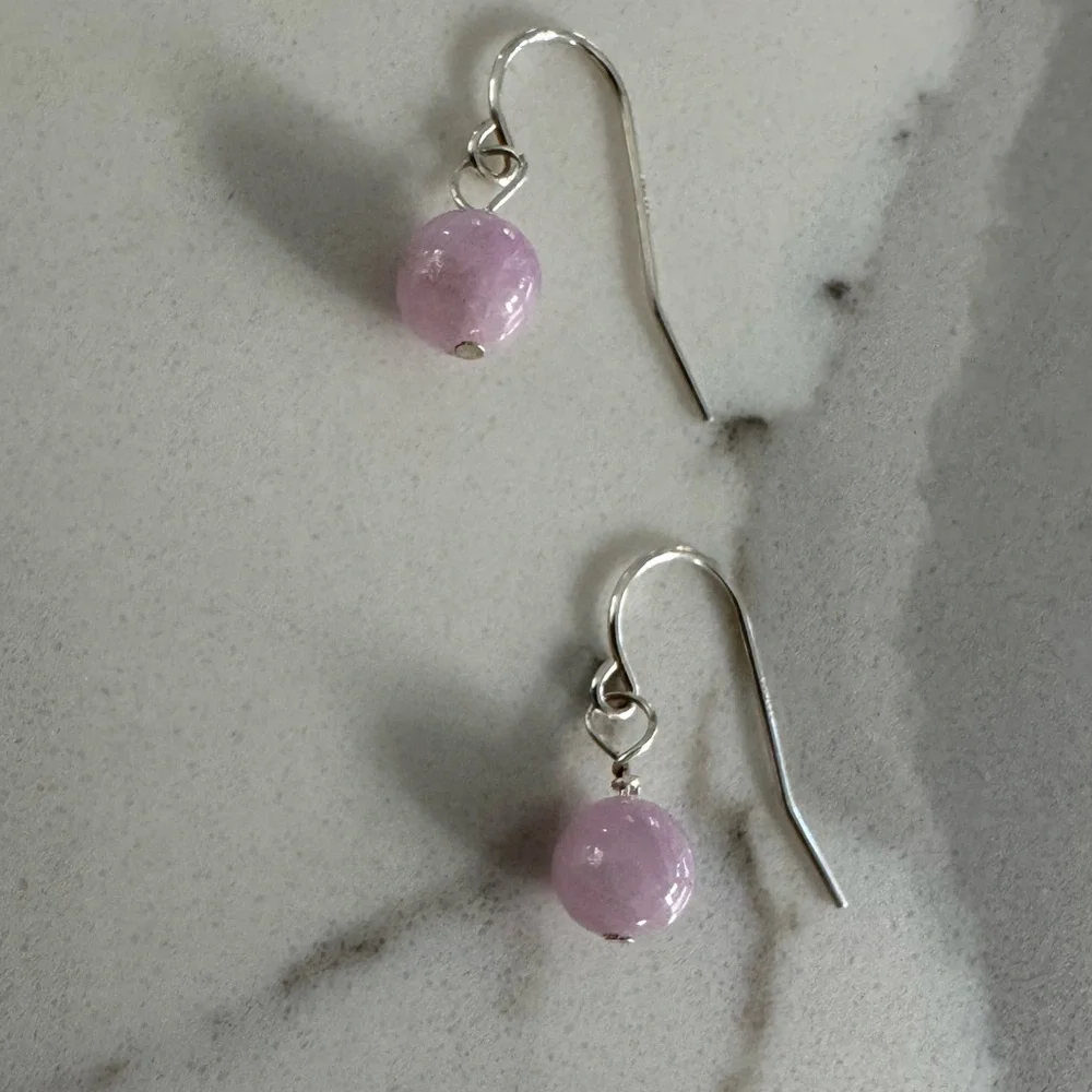 NWOT Tuckernuck Bubble Bath Earrings, Pink Kunzite, Sterling Silver